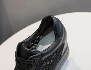 Black High Heel Platform Sneakers