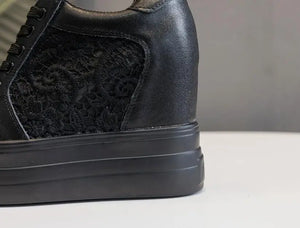 Black High Heel Platform Sneakers