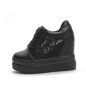 Black High Heel Platform Sneakers