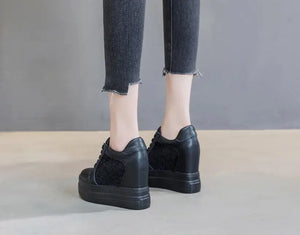 Black High Heel Platform Sneakers
