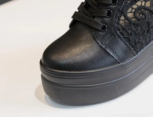 Black High Heel Platform Sneakers