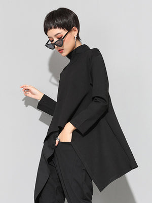 Black High Neck T Shirt For Women