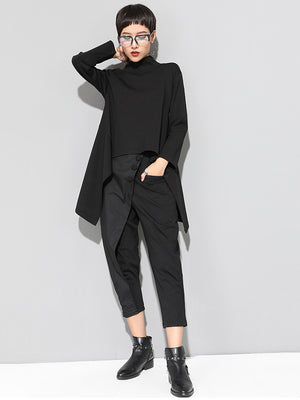 Black High Neck T Shirt For Women
