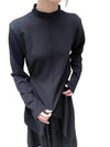 Black High Neck T Shirt Women's