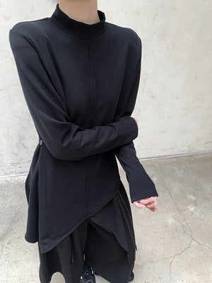 Black High Neck T Shirt Women's