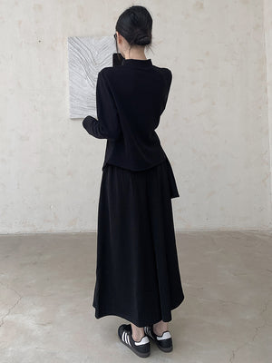 Black High Neck T Shirt Women's