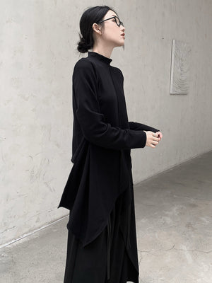 Black High Neck T Shirt Women's