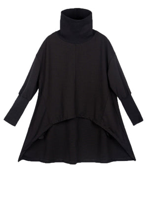 Black High Neck T Shirts Women's