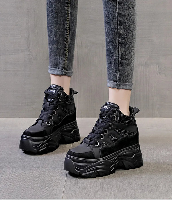 Black High Top Platform Sneakers