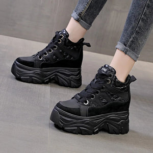 Black High Top Platform Sneakers