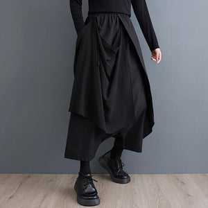 black high Waist Skirt Pants