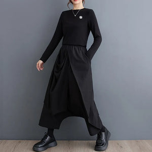 black high Waist Skirt Pants