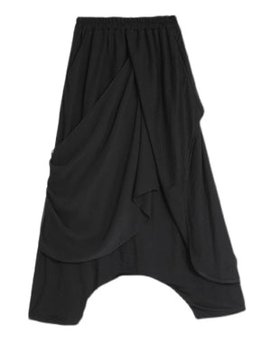 Falda pantalón de cintura alta negra