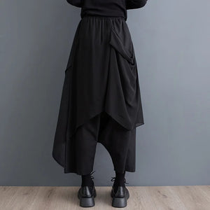 black high Waist Skirt Pants