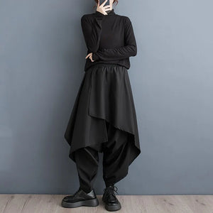 Black High Waist Vintage Skirt Pants