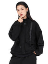 Black Hooded Jacket For Women