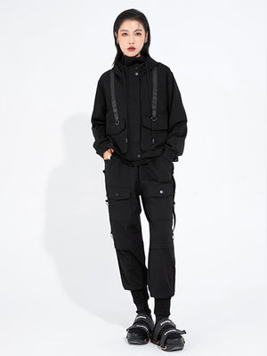 Black Hooded Jacket For Women