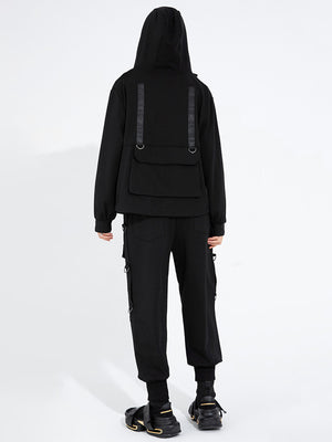 Black Hooded Jacket For Women