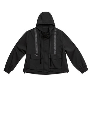 Black Hooded Jacket For Women