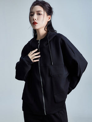 Black Hooded Jackets For Women