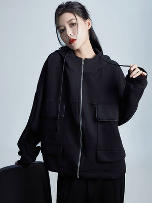 Black Hooded Jackets For Women