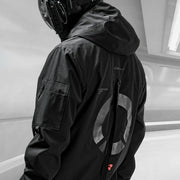 Corta-Vento Techwear Preto com Capuz