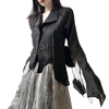 Black Irregular Y2K Top
