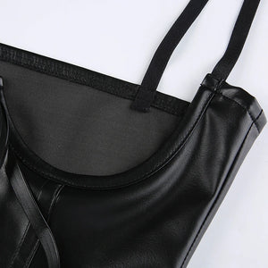 Black Lace Sleeveless Crop Top