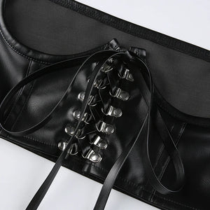 Black Lace Sleeveless Crop Top