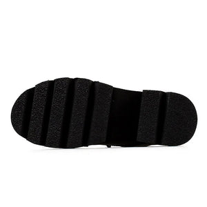 Black Lace Up Boots Chunky Heel