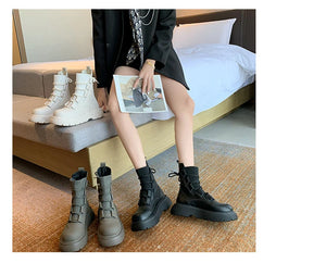Black Lace Up Boots Girls