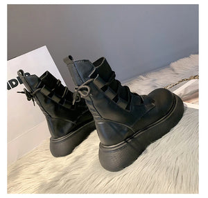 Black Lace Up Boots Girls