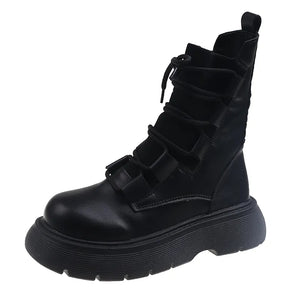 Black Lace Up Boots Girls