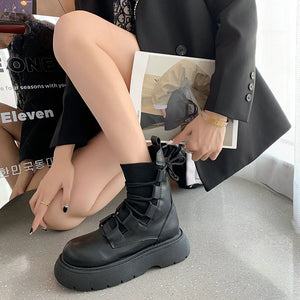 Black Lace Up Boots Girls