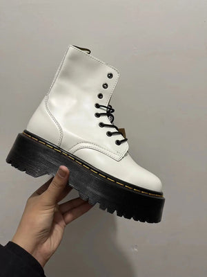 Black Lace Up Boots Platform