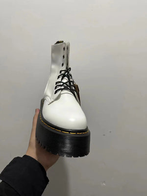 Black Lace Up Boots Platform