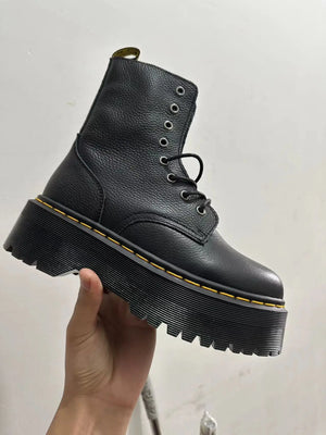 Black Lace Up Boots Platform