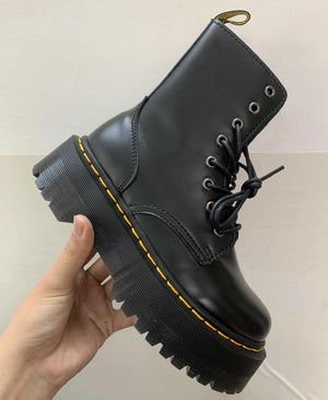 Black Lace Up Boots Platform