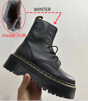 Black Lace Up Boots Platform