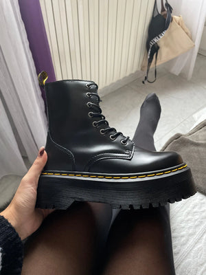 Black Lace Up Boots Platform