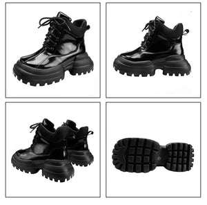 Black Lace Up Gothic Boots