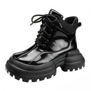 Black Lace Up Gothic Boots