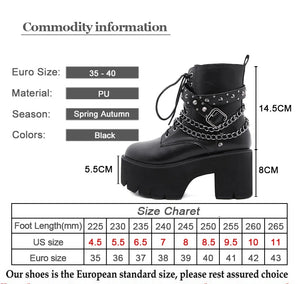 Black Lace Up High Heel Boots