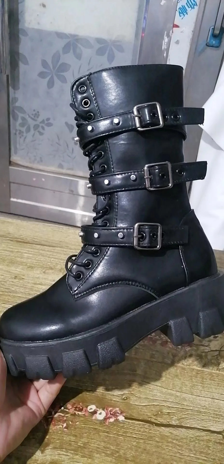 Women's Ankle Boots Super High Heel Platform Zipper Buckle Lace-Up Gothic  Shoes | eBay
