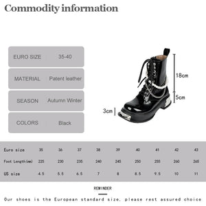 Black Lace Up Military Boots Womens