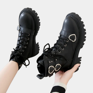 Black Lace Up Platform Boots