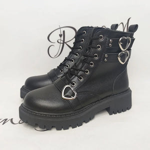Black Lace Up Platform Boots
