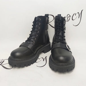 Black Lace Up Platform Boots