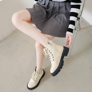 Black Lace Up Platform Boots