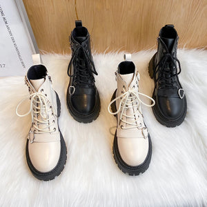 Black Lace Up Platform Boots